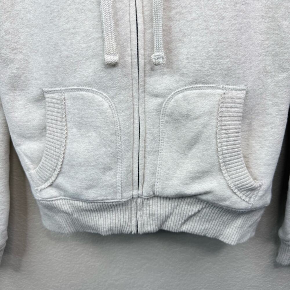 AERO Y2K Creme Hoodie Logo Sherpa Lined Full Zip Pockets Women’s Sz S - Picture 5 of 15